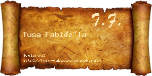 Tusa Fabióla névjegykártya